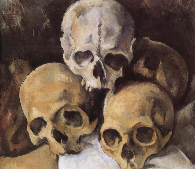 Paul Cezanne skull pyramid oil painting image